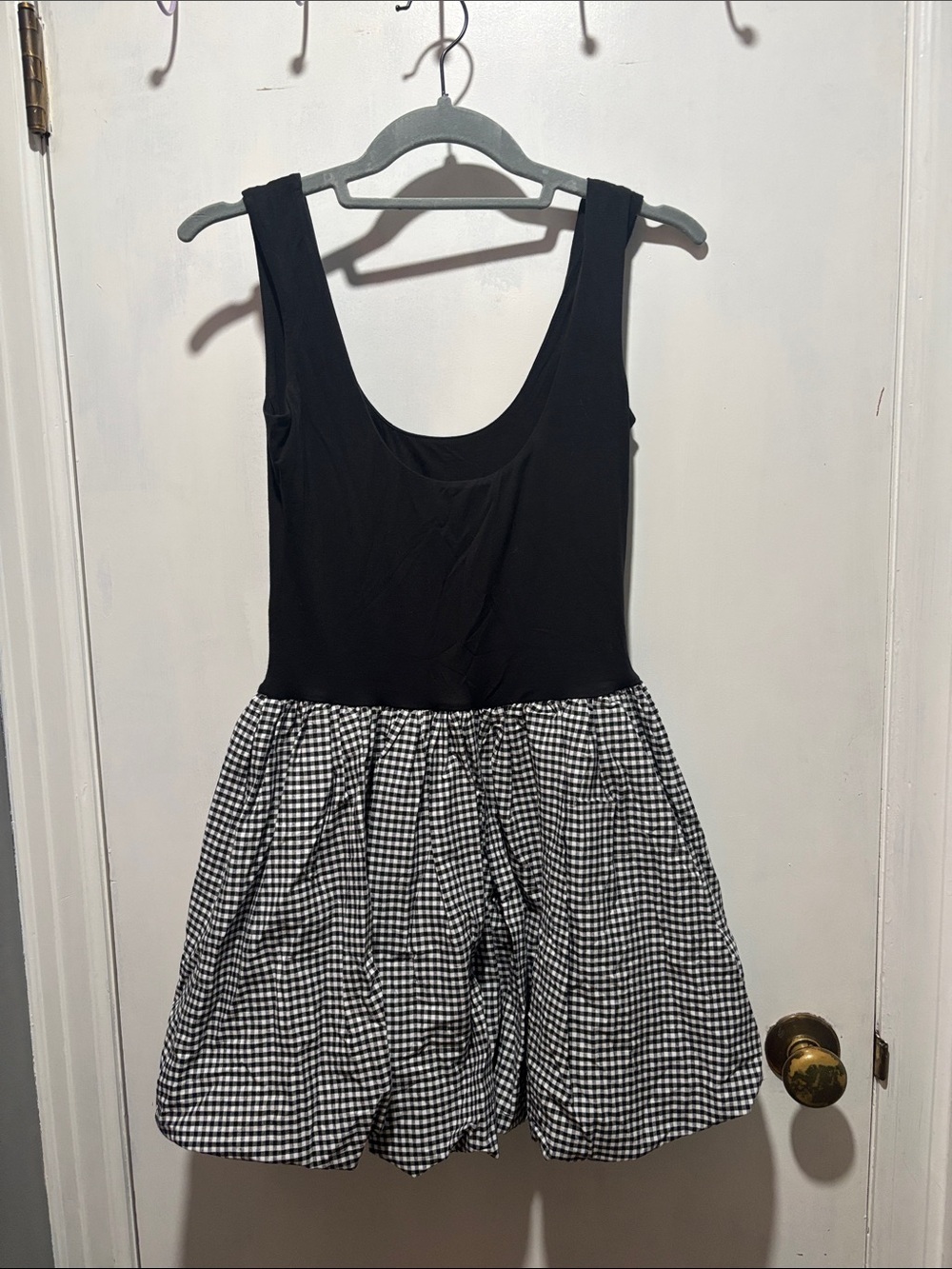 New NWT LE BOP Piper combo gingham mini bubble hem dress sold out size small - Picture 5 of 5